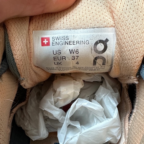 On Running Teal and Peach Athletic Shoes - Picture 2 of 6